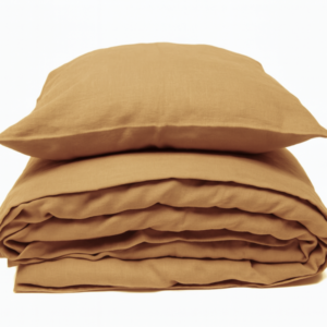 NA ZALOGI Lanena posteljnina predprana OKER RUMENA 140x200,50x70