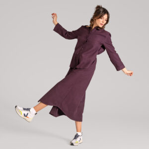 Ženska obleka iz 100% eko bombaža TEMNO RDEČA 36