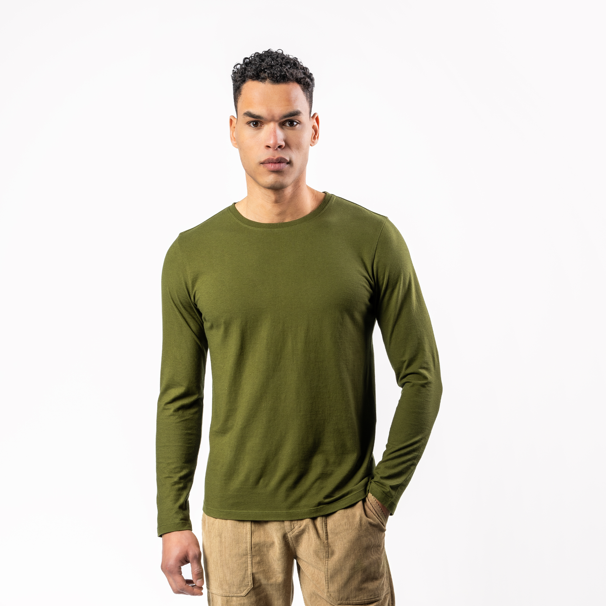 63264olivna Moška majica iz ekološkega bombaža