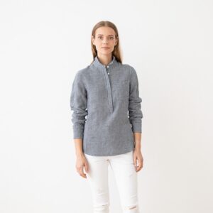 Srajca 100% lan Fabio MODRA S Srajca 100% lan Fabio MODRA S