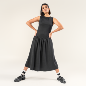 Ženska obleka iz 100% eko bombaža ČRNA S,M Ženska obleka iz 100% eko bombaža ČRNA S,M