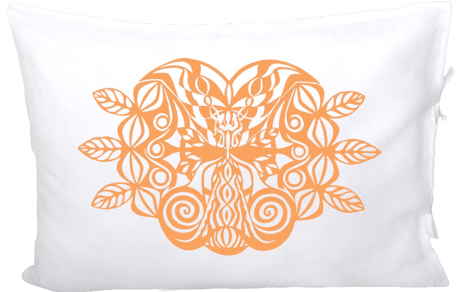prevleka-za-vzglavnik-lan-bela-vodnjak-ljubezni-oranžna Prizemljitvena prevle
