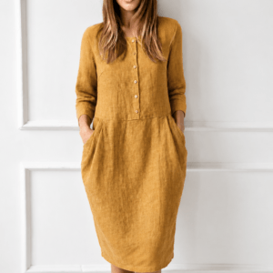 1230 honey Lanena obleka