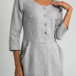 1230 light grey Lanena obleka
