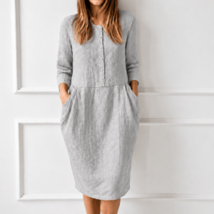 1230 light grey1 Lanena obleka