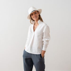 Srajca 100% lan Nicolle WHITE XS,M
