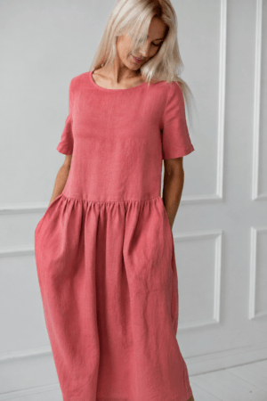 Lanena obleka 1228 ROZA XS Lanena obleka 1228 ROZA XS