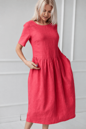 Lanena obleka 1228 ROZA XS Lanena obleka 1228 ROZA XS