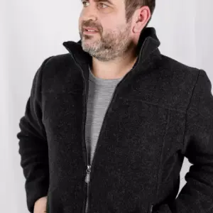 Flis jakna iz 100% merino volne, ČRNA 50-52 L Flis jakna iz 100% merino volne, ČRNA 50-52 L