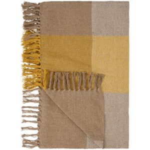 Deka 100% bombaž NATUR/RUMENA 130x160 Deka 100% bombaž NATUR/RUMENA 130x160