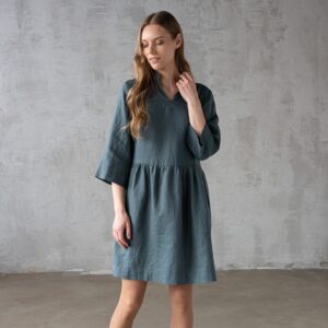 Lanena obleka BALSAM GREEN XS Lanena obleka BALSAM GREEN XS