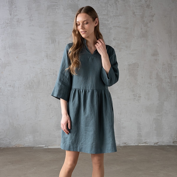Lanena obleka BALSAM GREEN XS Lanena obleka BALSAM GREEN XS