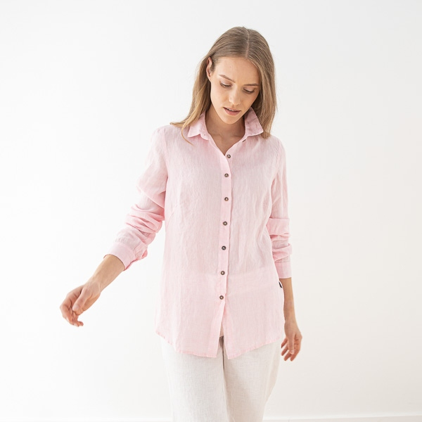 Srajca 100% lan Ernesto ROZA MELANGE L