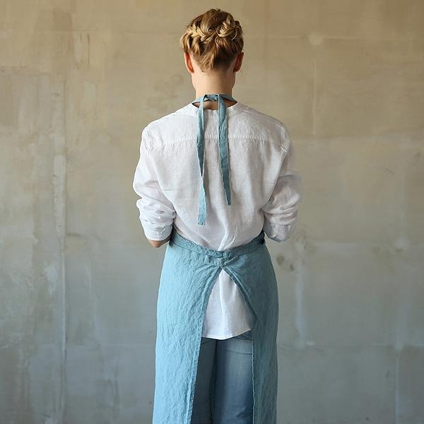 Predpasnik 100% lan Stone blue