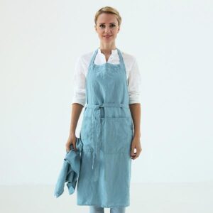 Predpasnik 100% lan Stone blue