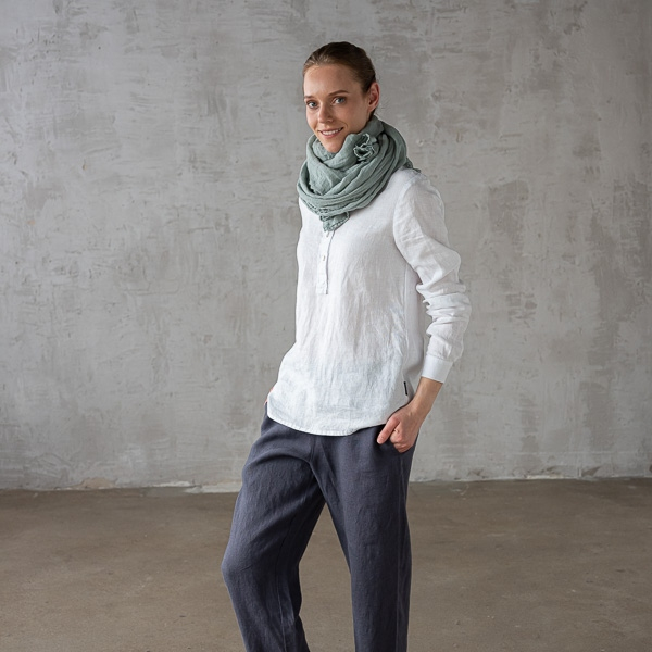 Šal iz 100% lana MOSS GREEN