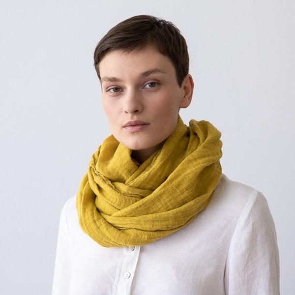 Šal iz 100% lana MUSTARD Šal iz 100% lana MUSTARD