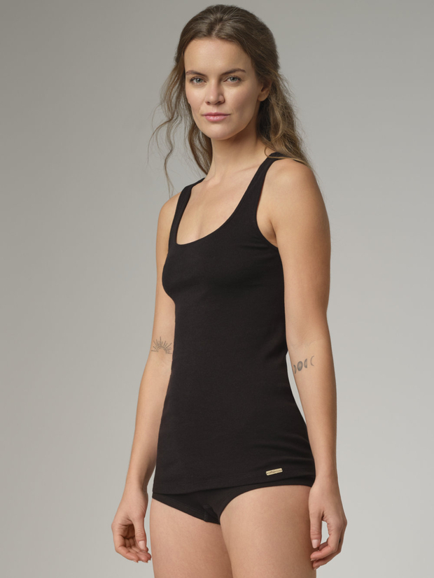 Spodnja majica šir. nar. iz eko bombaža ČRNA