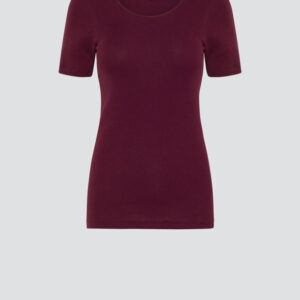 Spodnja majica KR iz eko bombaža BURGUNDY