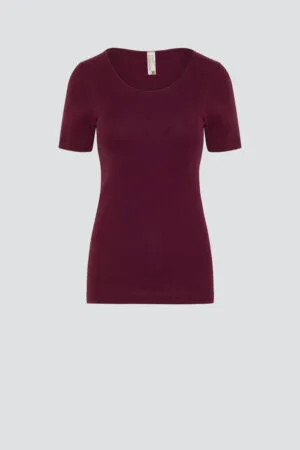 Spodnja majica KR iz eko bombaža BURGUNDY