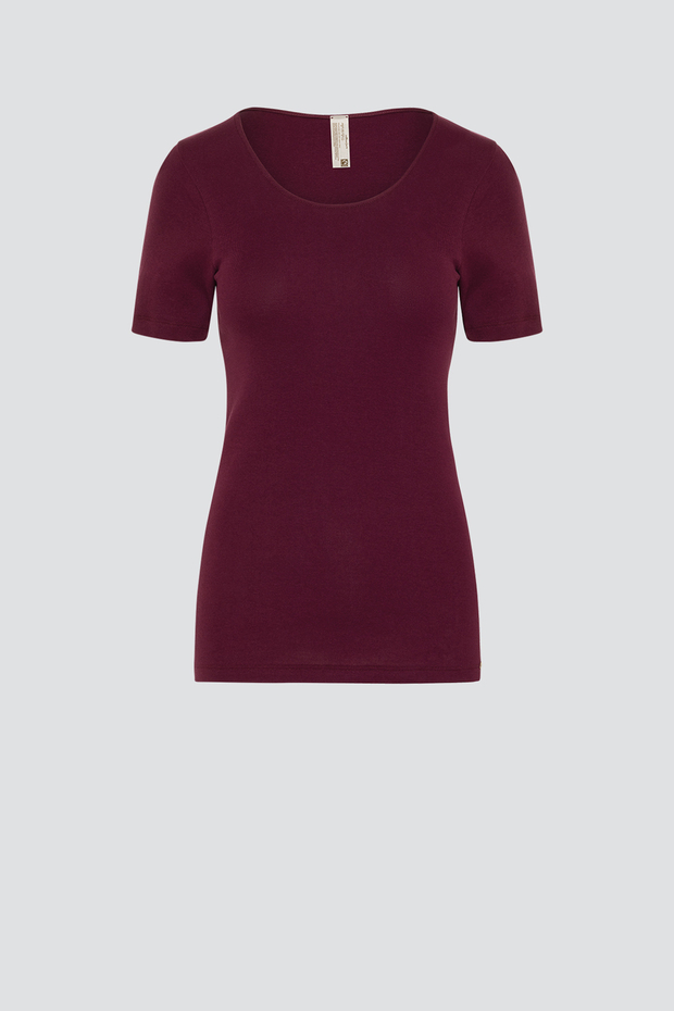 Spodnja majica KR iz eko bombaža BURGUNDY