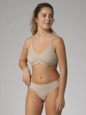 Eko Bombažni Nedrček, brez žičke BEIGE MELANGE Eko Bombažni Nedrček, brez žičke BEIGE MELANGE