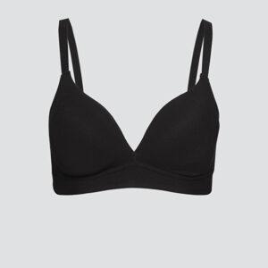 Eko Bombažni Podloženi Nedrček, brez žičke ČRN