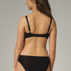 Eko Bombažni Podloženi Nedrček, brez žičke ČRN