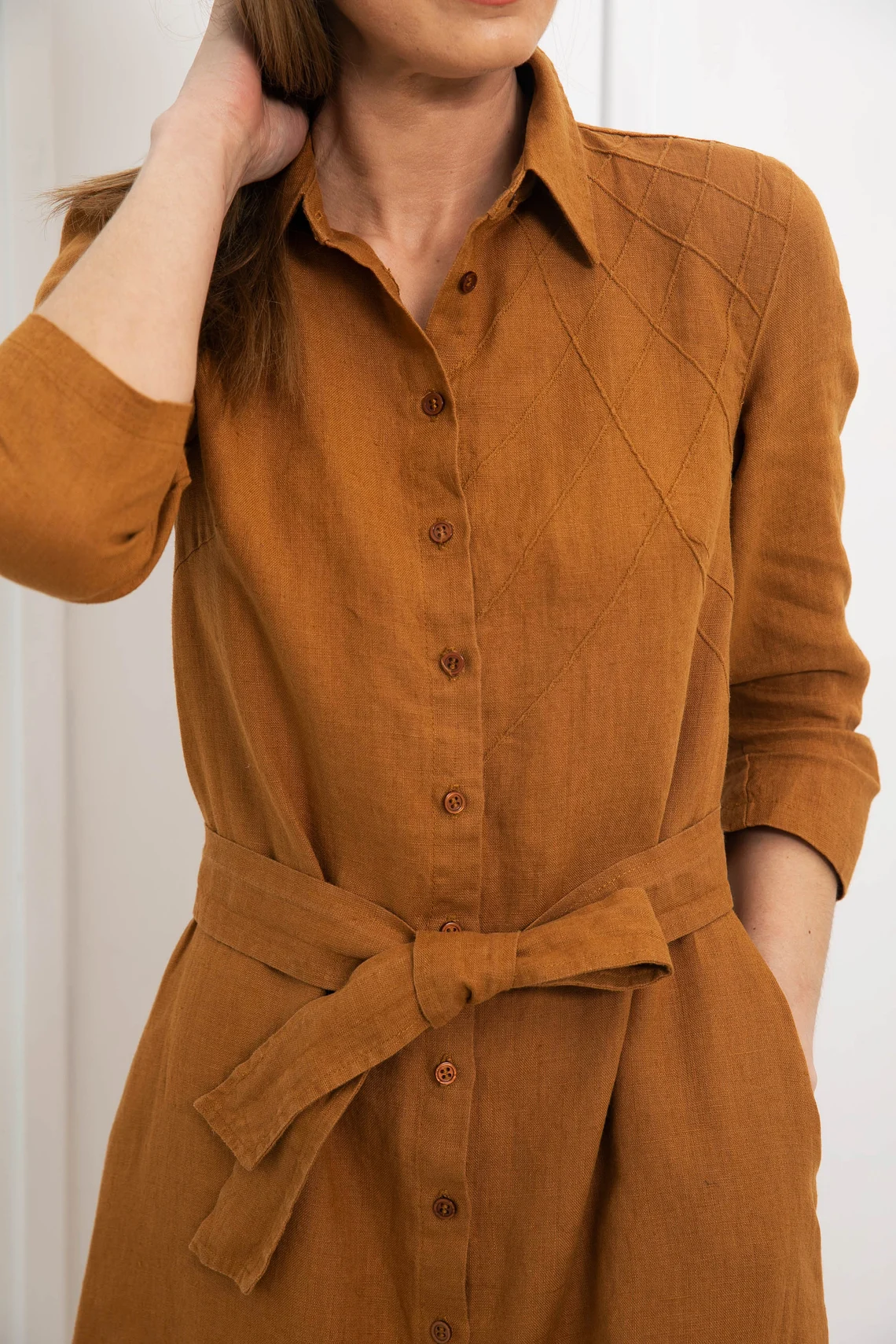 Srajčna obleka 1281 100% lan