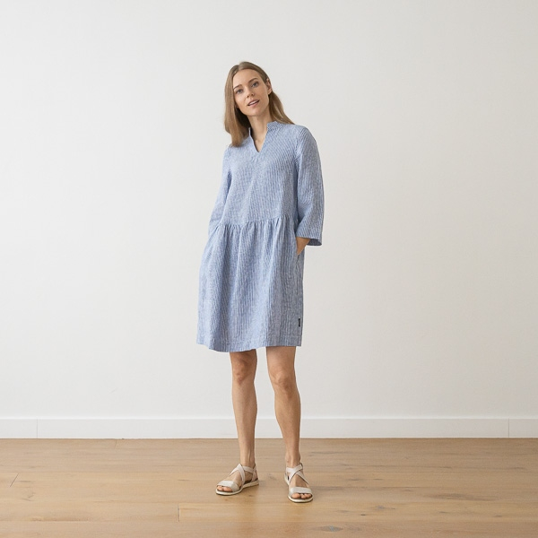 Obleka 100% lan MEDIUM STRIPE M