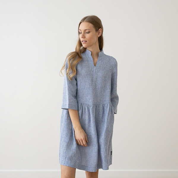 Obleka 100% lan MEDIUM STRIPE M