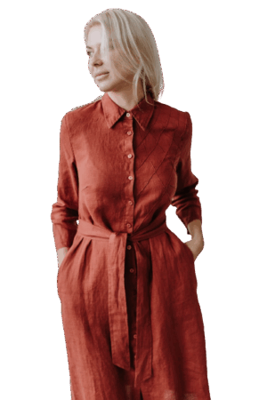 Srajčna obleka 1281 100% lan 