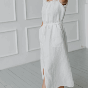 Obleka ženska 1286 100% lan, več barv in velikosti