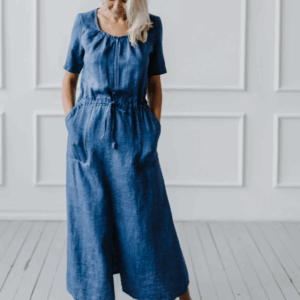 Obleka ženska 1286 100% lan, več barv in velikosti Obleka ženska 1286 100% lan, več barv in velikosti