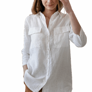 Srajca 1500, 100% lan, white S
