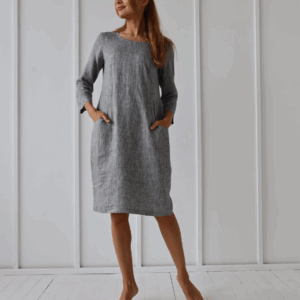 Obleka 3/4 rokav 1258 100% lan