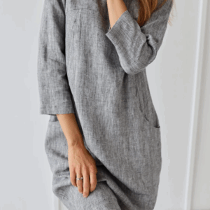 Obleka 3/4 rokav 1258 100% lan