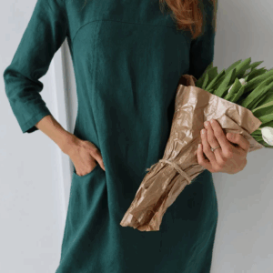 Obleka 3/4 rokav 1258 100% lan