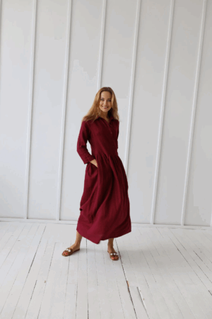 Srajčna obleka 1245 100% lan