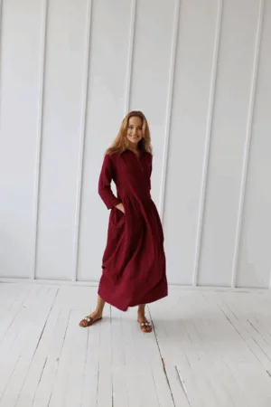 Srajčna obleka 1245 100% lan