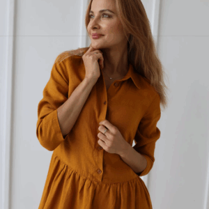 Dolga obleka 1245 100% lan