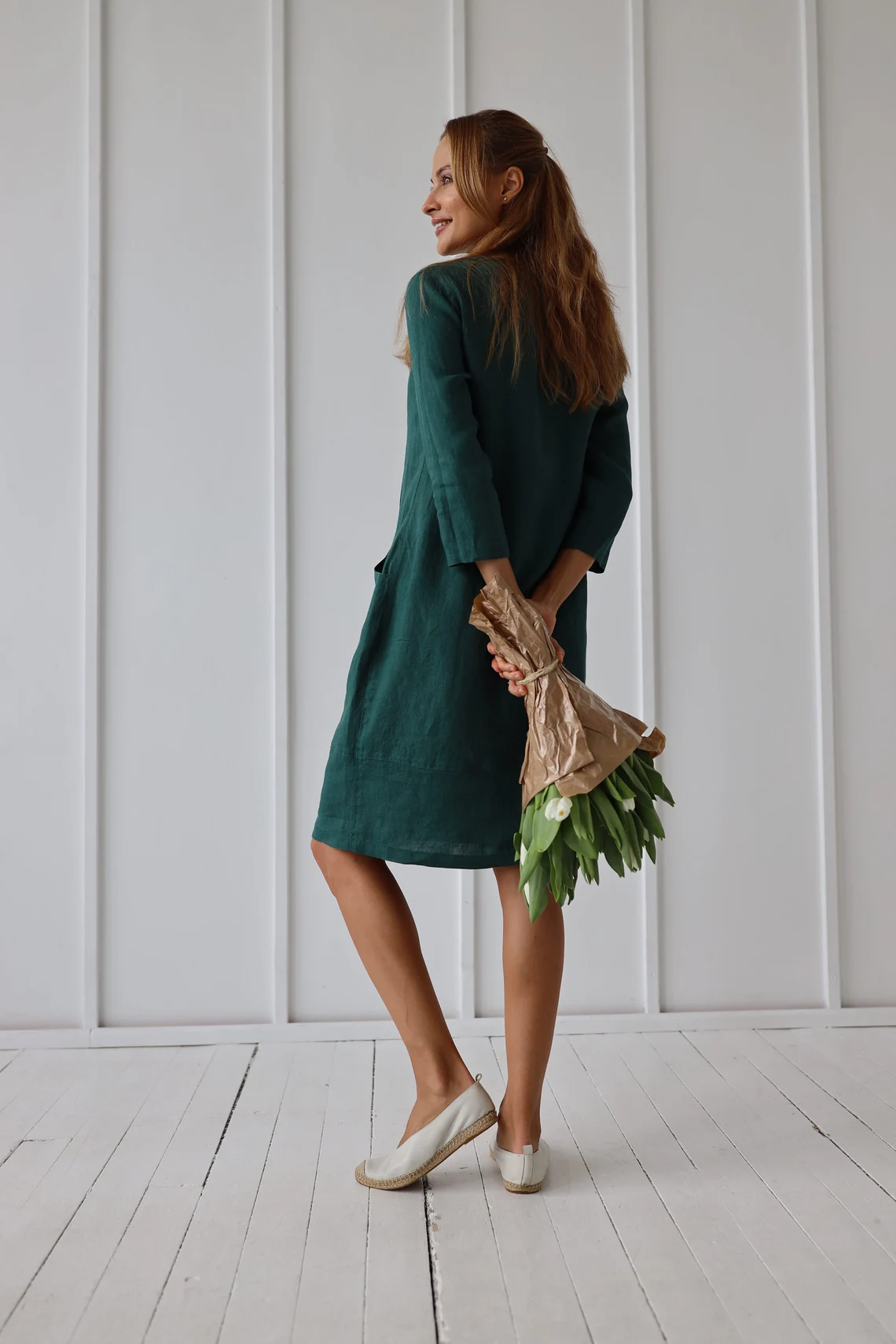 Srajčna obleka 1240 100% lan