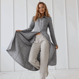 Srajčna obleka 1241 100% lan