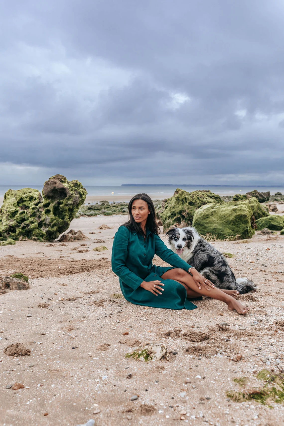 Srajčna obleka 1241 100% lan