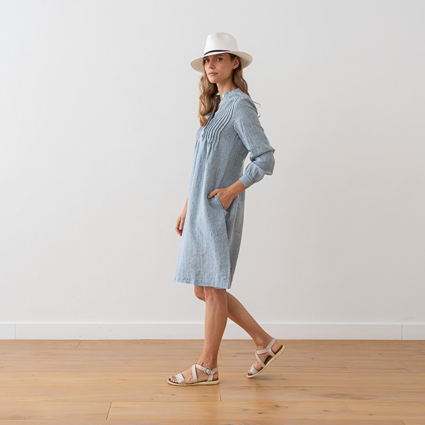 Obleka 100% lan DENIM MELANGE L