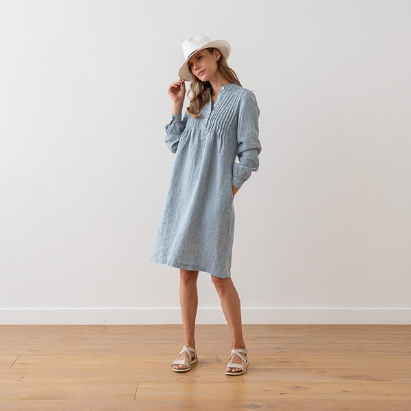 Obleka 100% lan DENIM MELANGE L