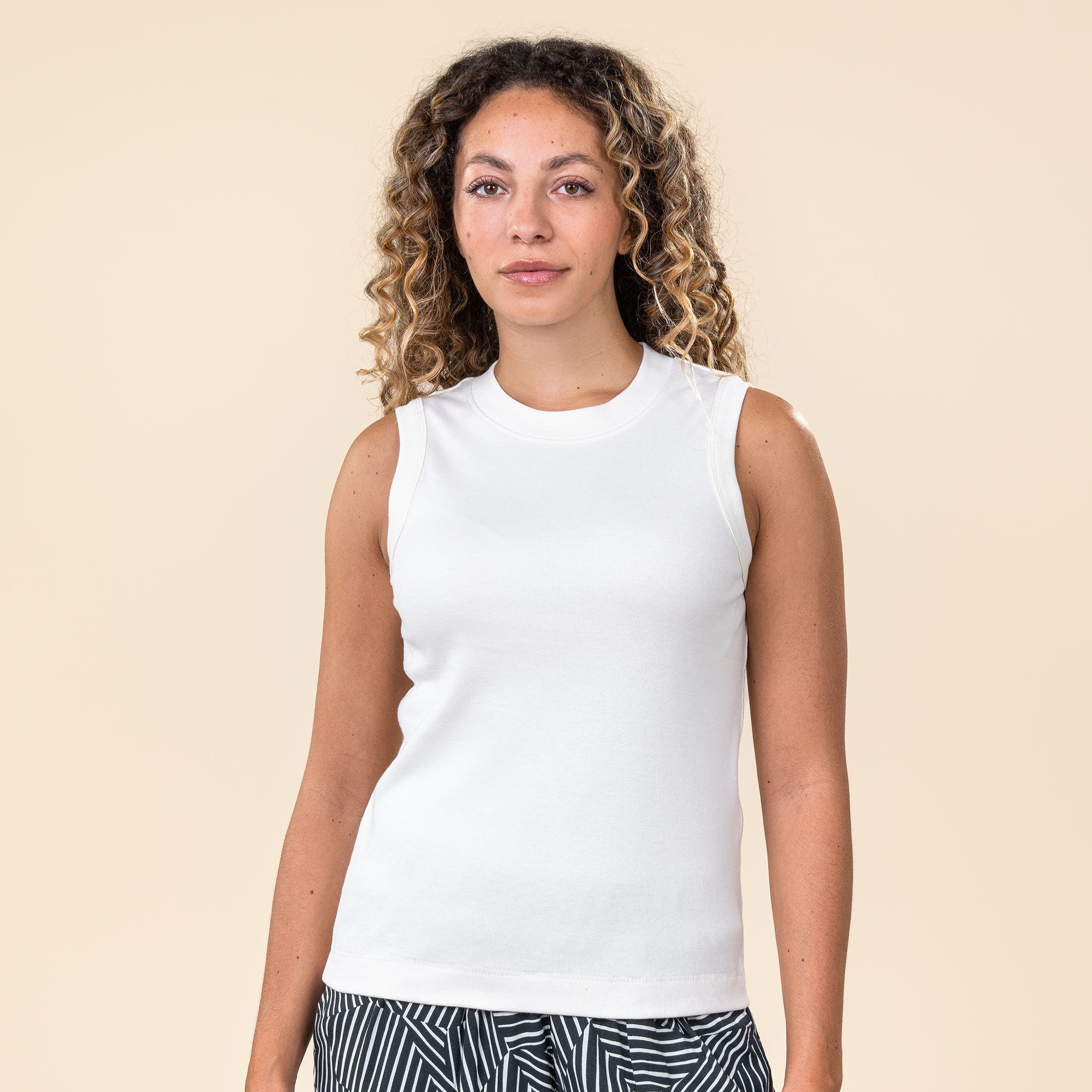 Ženski top iz 100% eko bombaža CREAM