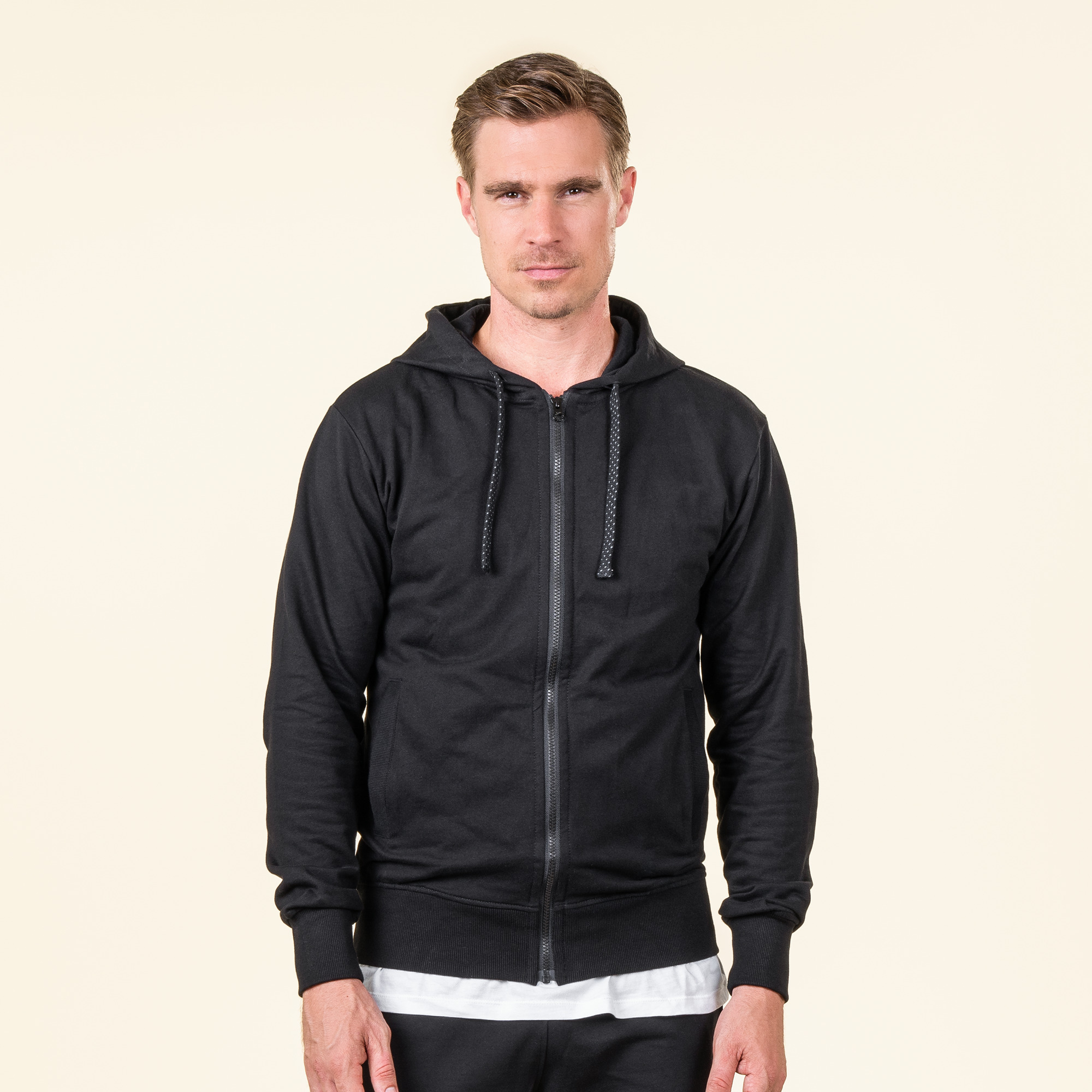 EKO Bombažna Moška Jopica ČRNA EKO Bombažna Moška Jopica ČRNA