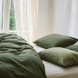 Posteljnina ekološki bombaž saten DARK OLIVE več dimenzij
