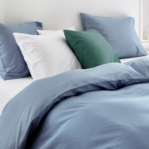 Posteljnina ekološki bombaž saten FADED BLUE več dimenzij